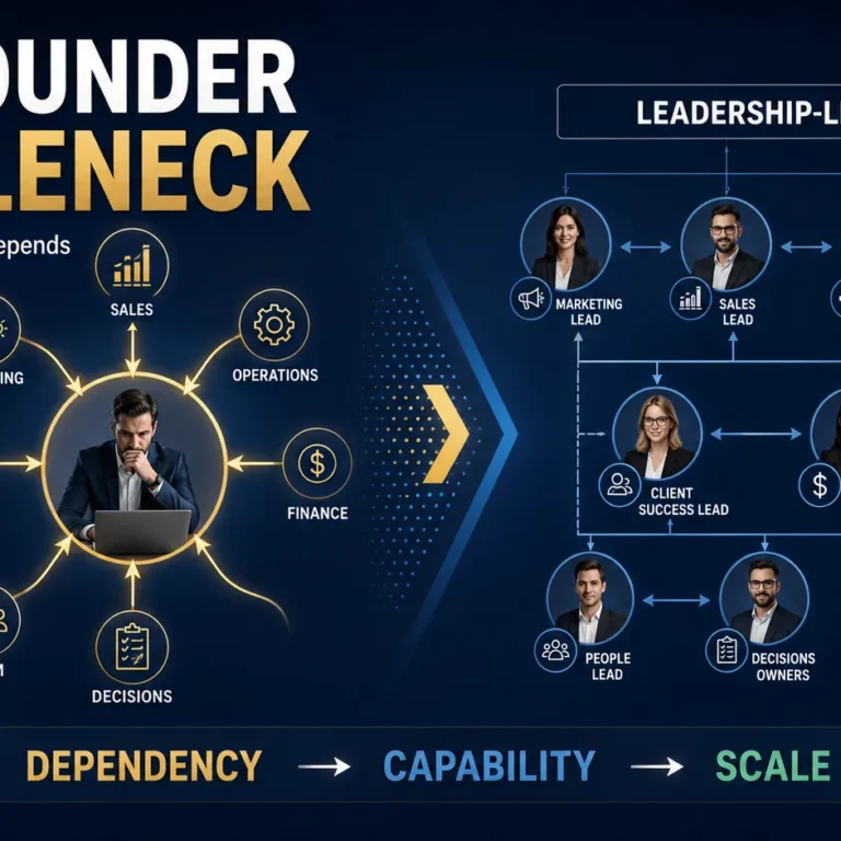 founder bottleneck showing business growth depending too heavily on the founder