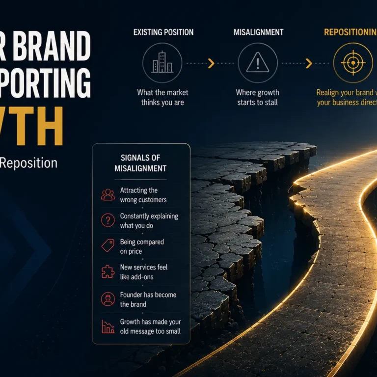 Brand repositioning strategy showing how a business can realign its brand with growth