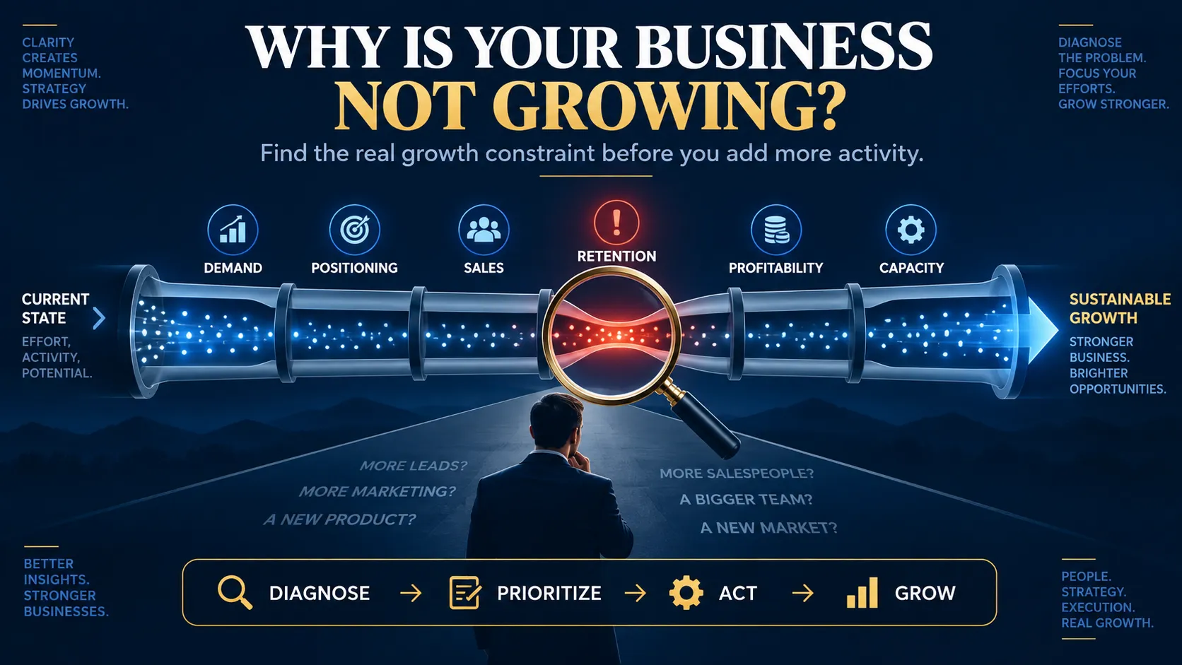 why business is not growing: business growth diagnostic showing the real growth constraint