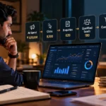 Business owner reviewing digital advertising performance to understand why clicks are not converting into customers.