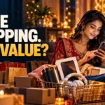 festive e-commerce sales India 2026 — Indian shopper browsing festive products on her phone