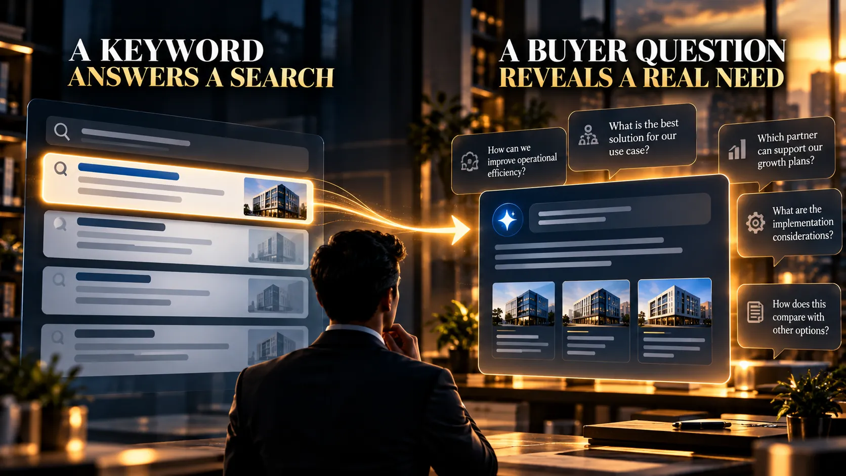 AI recommendations framework showing how discoverability, clarity, evidence, consistency and relevance improve brand visibility.
